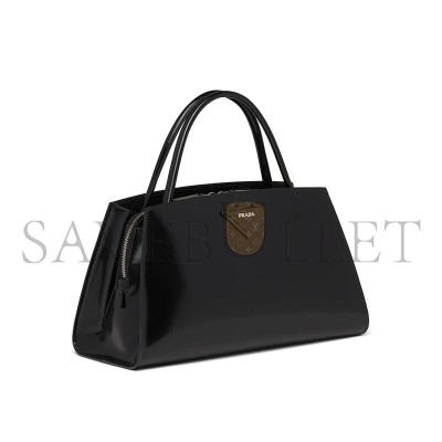 PRADA LEATHER HANDBAG WOMEN'S BLACK 1BA327 (33*18*13.5cm) PRADA LEATHER HANDBAG WOMEN'S BLACK 1BA327 (33*18*13.5cm)